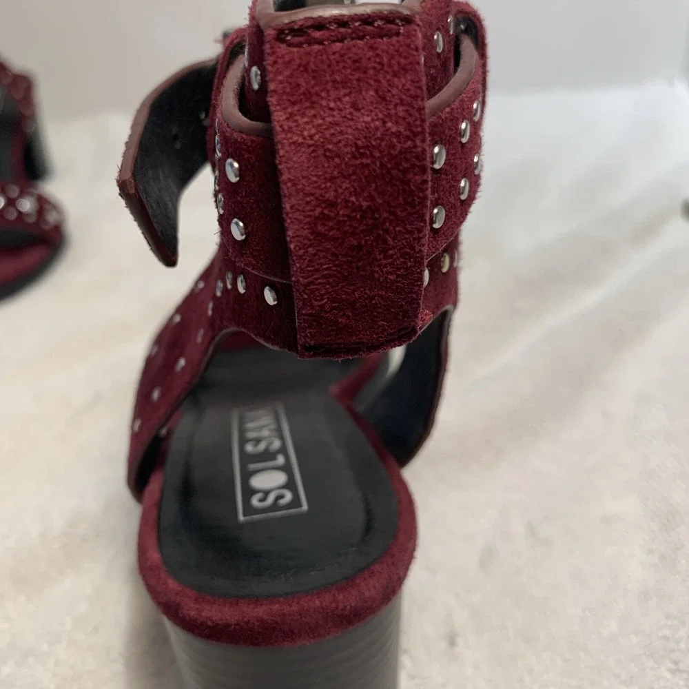 Sol Sana Purple Studded Chunky Heels Women's Size‎ Euro 38 - US 7.5